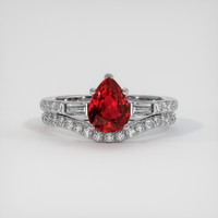 1.66 Ct. Ruby Ring, Platinum 950 1