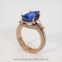 6.75 Ct. Bi Color Sapphire Ring, 14K Rose Gold 2
