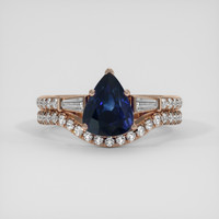 2.77 Ct. Blue Sapphire Ring, 14K Rose Gold 1
