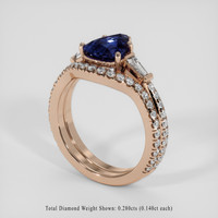 2.77 Ct. Blue Sapphire Ring, 14K Rose Gold 2