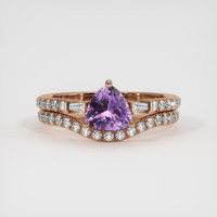 0.82 Ct. Sapphire Ring, 14K Rose Gold 1