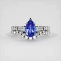 1.66 Ct. Blue Sapphire Ring, 14K White Gold 1