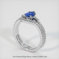 0.86 Ct. Blue Sapphire Ring, 14K White Gold 2