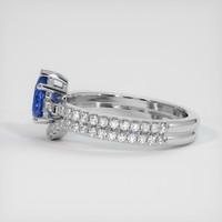 0.86 Ct. Blue Sapphire Ring, 14K White Gold 4