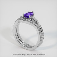 1.38 Ct. Purple Sapphire Ring, 14K White Gold 2
