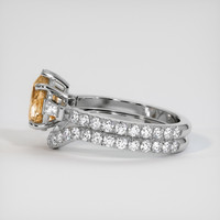 1.79 Ct. Peach Sapphire Ring, 14K White Gold 4