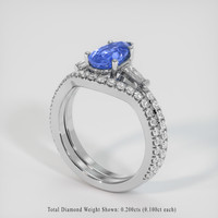 1.52 Ct. Blue Sapphire Ring, 14K White Gold 2
