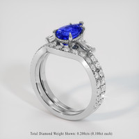 1.66 Ct. Blue Sapphire Ring, 18K White Gold 2
