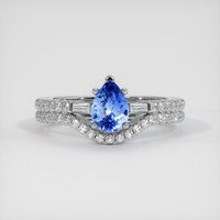 0.86 Ct. Sapphire Ring, 18K White Gold 1