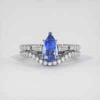 1.52 Ct. Blue Sapphire Ring, 18K White Gold 1