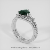 1.56 Ct. Greenish Blue Sapphire Ring, 18K White Gold 2
