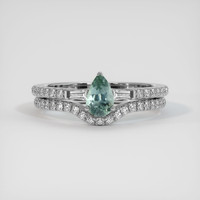 0.84 Ct. Sapphire Ring, 18K White Gold 1