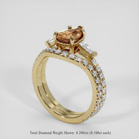 1.27 Ct. Greenish Brown Sapphire Ring, 10K Yellow Gold 2