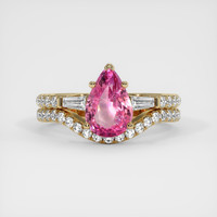 2.07 Ct. Pink Sapphire Ring, 14K Yellow Gold 1