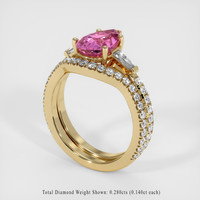 2.07 Ct. Pink Sapphire Ring, 14K Yellow Gold 2