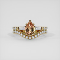 1.27 Ct. Greenish Brown Sapphire Ring, 14K Yellow Gold 1