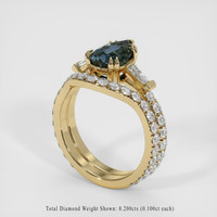 2.00 Ct. Greenish Blue Sapphire Ring, 14K Yellow Gold 2
