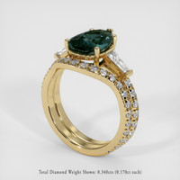 2.49 Ct. Bluish Green Sapphire Ring, 14K Yellow Gold 2