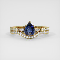0.99 Ct. Blue Sapphire Ring, 14K Yellow Gold 1