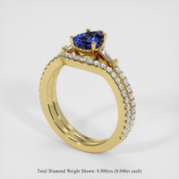 0.99 Ct. Blue Sapphire Ring, 14K Yellow Gold 2