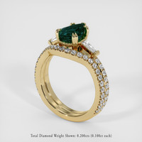 2.08 Ct. Bluish Green Sapphire Ring, 14K Yellow Gold 2