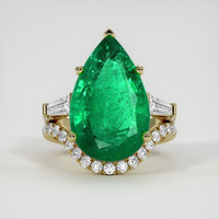 7.61 Ct. Emerald Ring, 18K Yellow Gold 1