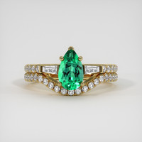 0.95 Ct. Emerald Ring, 18K Yellow Gold 1