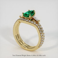 0.95 Ct. Emerald Ring, 18K Yellow Gold 2