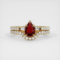 1.01 Ct. Ruby Ring, 18K Yellow Gold 1