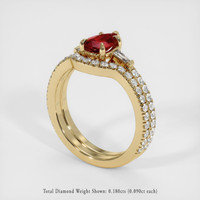 1.01 Ct. Ruby Ring, 18K Yellow Gold 2