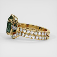3.08 Ct. Bluish Green Sapphire Ring, 18K Yellow Gold 4
