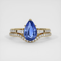2.00 Ct. Blue Sapphire Ring, 18K Yellow Gold 1