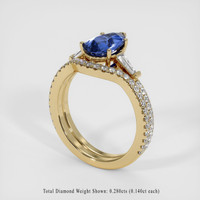 2.00 Ct. Blue Sapphire Ring, 18K Yellow Gold 2