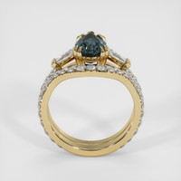 2.00 Ct. Greenish Blue Sapphire Ring, 18K Yellow Gold 3