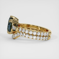 2.00 Ct. Greenish Blue Sapphire Ring, 18K Yellow Gold 4