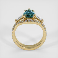 2.07 Ct. Greenish Blue Sapphire Ring, 18K Yellow Gold 3