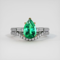 1.54 Ct. Emerald Ring, 18K Yellow & White 1
