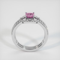 0.85 Ct. Pink Sapphire Ring, 14K White Gold 3