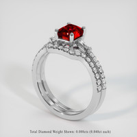 1.65 Ct. Ruby Ring, 14K White Gold 2