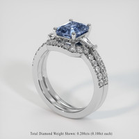 2.07 Ct. Sapphire Ring, 14K White Gold 2
