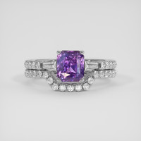 1.66 Ct. Bluish Purple Sapphire Ring, 14K White Gold 1