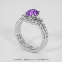 1.66 Ct. Bluish Purple Sapphire Ring, 18K White Gold 2