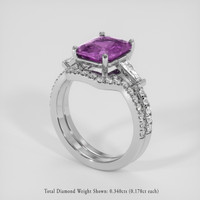3.20 Ct. Purple Sapphire Ring, 18K White Gold 2