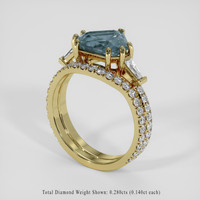 3.44 Ct. Greyish Blue Sapphire Ring, 14K Yellow Gold 2