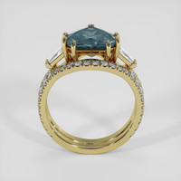 3.44 Ct. Greyish Blue Sapphire Ring, 14K Yellow Gold 3