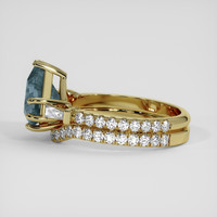 3.44 Ct. Greyish Blue Sapphire Ring, 18K Yellow Gold 4