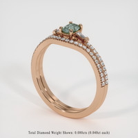 0.52 Ct. Sapphire Ring, 14K Rose Gold 2