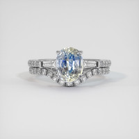 2.25 Ct. Bi Color Sapphire Ring, 14K White Gold 1