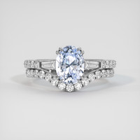 2.10 Ct. Blue Sapphire Ring, 14K White Gold 1