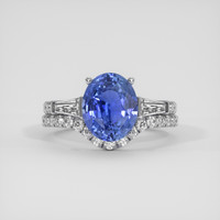 3.25 Ct. Blue Sapphire Ring, 14K White Gold 1
